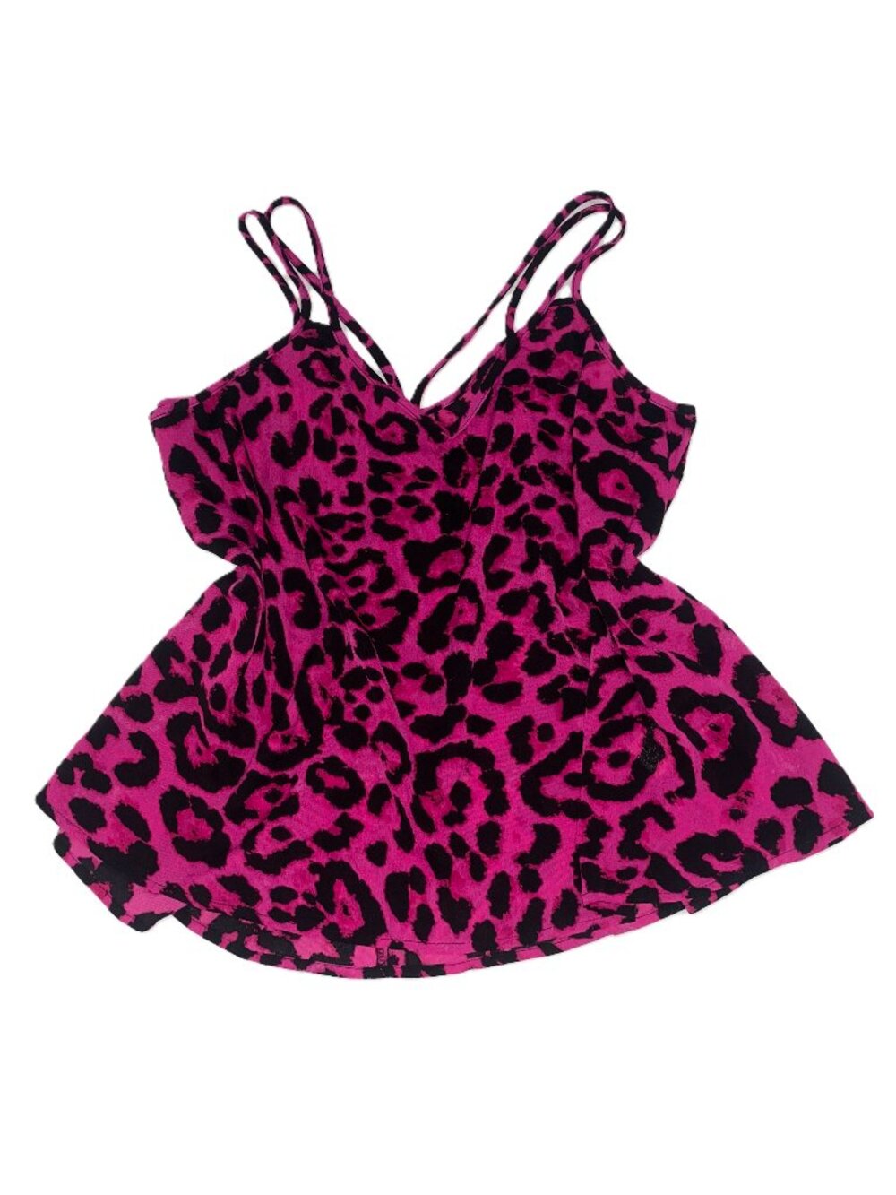 Y2K Hot Pink Leopard Print Cami Flowy Party Top Bold Summer Shein Curve 2XL